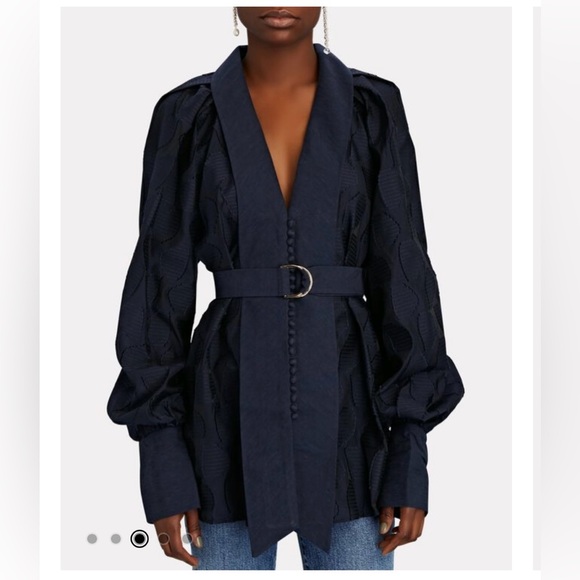 Acler Ramsay Belted Fil Coupé Blouse - Picture 2 of 5